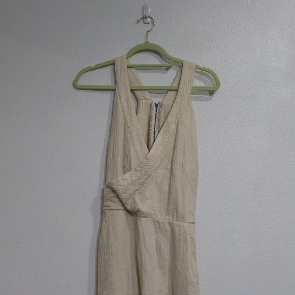Anthropologie Cream Demi Textured Jumpsuit Sz 12 - Picture 3 of 14